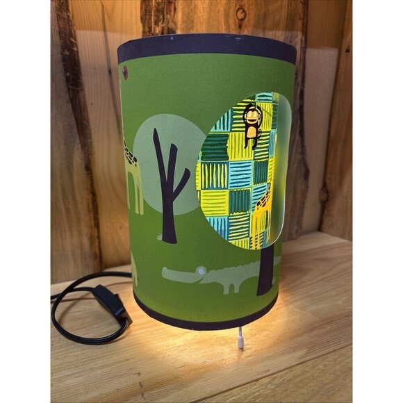 Circo "Wild Safari Collection" Table Lamp Dual Layer Shade Monkeys Elephant - Picture 1 of 11